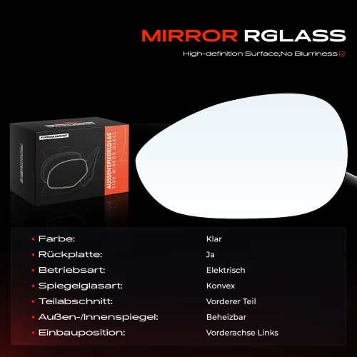 Spiegelglas, Außenspiegel Vorderachse links Frankberg 5481FB0052689 Bild Spiegelglas, Außenspiegel Vorderachse links Frankberg 5481FB0052689