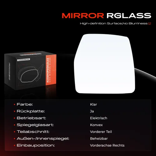 Spiegelglas, Außenspiegel Vorderachse rechts Frankberg 5481FB0052693 Bild Spiegelglas, Außenspiegel Vorderachse rechts Frankberg 5481FB0052693