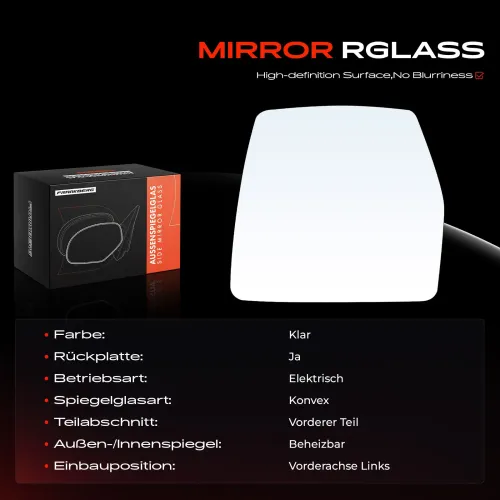 Spiegelglas, Außenspiegel Vorderachse links Frankberg 5481FB0052696 Bild Spiegelglas, Außenspiegel Vorderachse links Frankberg 5481FB0052696