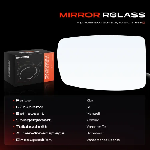 Spiegelglas, Außenspiegel Vorderachse rechts Frankberg 5481FB0052698 Bild Spiegelglas, Außenspiegel Vorderachse rechts Frankberg 5481FB0052698