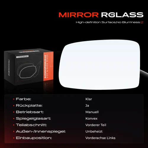 Spiegelglas, Außenspiegel Vorderachse links Frankberg 5481FB0052700 Bild Spiegelglas, Außenspiegel Vorderachse links Frankberg 5481FB0052700