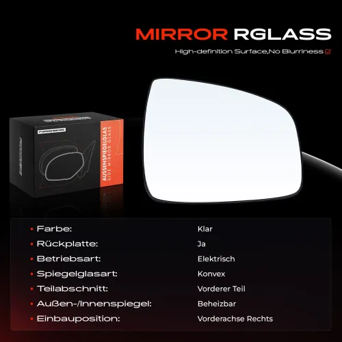 Spiegelglas, Außenspiegel Vorderachse rechts Frankberg 5481FB0052701 Bild Spiegelglas, Außenspiegel Vorderachse rechts Frankberg 5481FB0052701