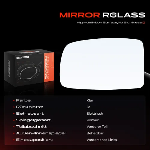 Spiegelglas, Außenspiegel Vorderachse links Frankberg 5481FB0052703 Bild Spiegelglas, Außenspiegel Vorderachse links Frankberg 5481FB0052703