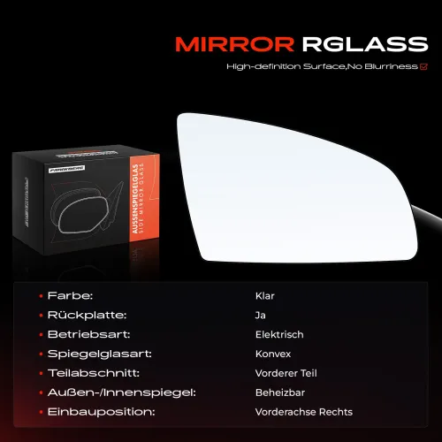 Spiegelglas, Außenspiegel Vorderachse rechts Frankberg 5481FB0052705 Bild Spiegelglas, Außenspiegel Vorderachse rechts Frankberg 5481FB0052705