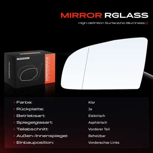 Spiegelglas, Außenspiegel Vorderachse links Frankberg 5481FB0052707 Bild Spiegelglas, Außenspiegel Vorderachse links Frankberg 5481FB0052707