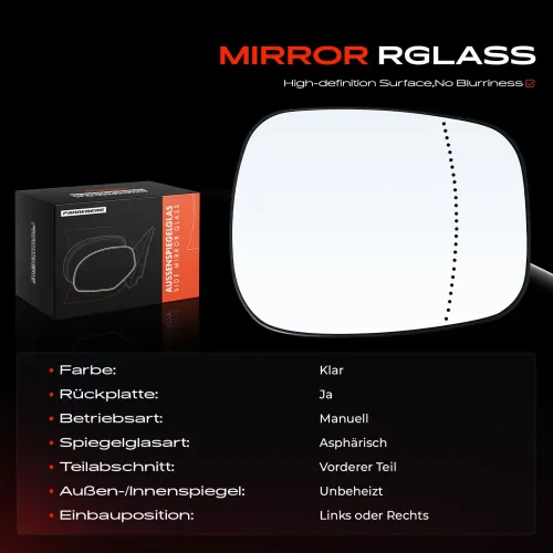Spiegelglas, Außenspiegel Vorderachse Frankberg 5481FB0052722 Bild Spiegelglas, Außenspiegel Vorderachse Frankberg 5481FB0052722