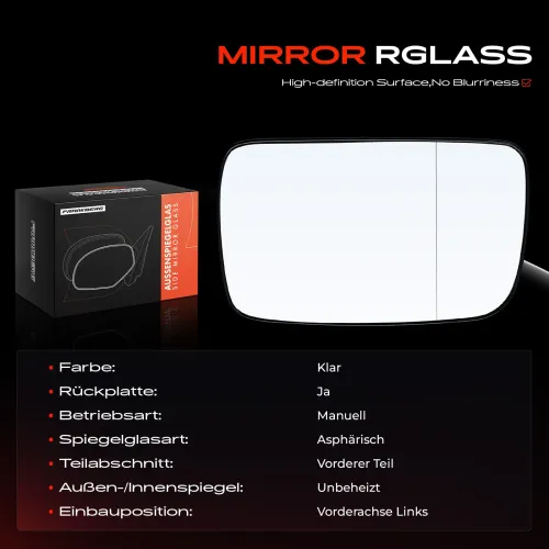 Spiegelglas, Außenspiegel Vorderachse links Frankberg 5481FB0052729 Bild Spiegelglas, Außenspiegel Vorderachse links Frankberg 5481FB0052729