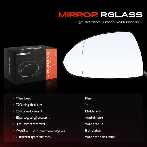 Spiegelglas, Außenspiegel Vorderachse links Frankberg 5481FB0052740 Bild Spiegelglas, Außenspiegel Vorderachse links Frankberg 5481FB0052740