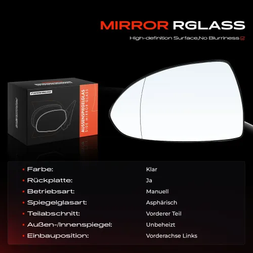 Spiegelglas, Außenspiegel Vorderachse links Frankberg 5481FB0052741 Bild Spiegelglas, Außenspiegel Vorderachse links Frankberg 5481FB0052741