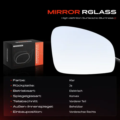 Spiegelglas, Außenspiegel Vorderachse rechts Frankberg 5481FB0052746 Bild Spiegelglas, Außenspiegel Vorderachse rechts Frankberg 5481FB0052746
