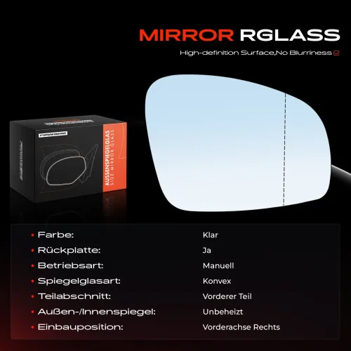 Spiegelglas, Außenspiegel Vorderachse rechts Frankberg 5481FB0052747 Bild Spiegelglas, Außenspiegel Vorderachse rechts Frankberg 5481FB0052747