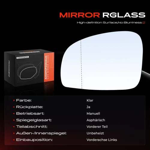Spiegelglas, Außenspiegel Vorderachse links Frankberg 5481FB0052749 Bild Spiegelglas, Außenspiegel Vorderachse links Frankberg 5481FB0052749