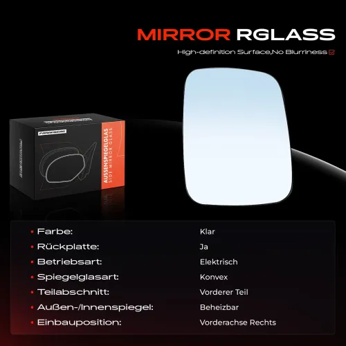 Spiegelglas, Außenspiegel Vorderachse rechts Frankberg 5481FB0052751 Bild Spiegelglas, Außenspiegel Vorderachse rechts Frankberg 5481FB0052751