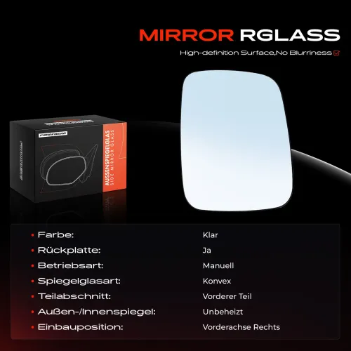 Spiegelglas, Außenspiegel Vorderachse rechts Frankberg 5481FB0052752 Bild Spiegelglas, Außenspiegel Vorderachse rechts Frankberg 5481FB0052752