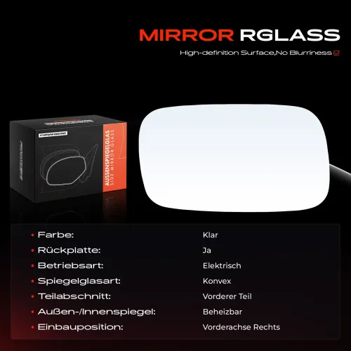 Spiegelglas, Außenspiegel Vorderachse rechts Frankberg 5481FB0052753 Bild Spiegelglas, Außenspiegel Vorderachse rechts Frankberg 5481FB0052753