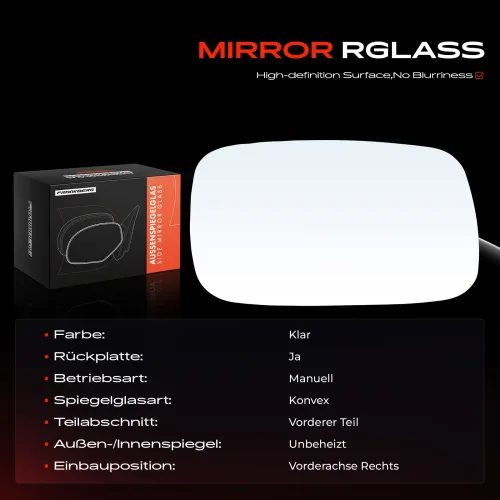 Spiegelglas, Außenspiegel Vorderachse rechts Frankberg 5481FB0052754 Bild Spiegelglas, Außenspiegel Vorderachse rechts Frankberg 5481FB0052754