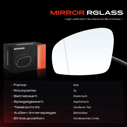 Spiegelglas, Außenspiegel Vorderachse links Frankberg 5481FB0052755 Bild Spiegelglas, Außenspiegel Vorderachse links Frankberg 5481FB0052755