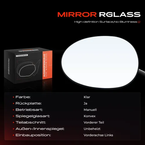 Spiegelglas, Außenspiegel Vorderachse links Frankberg 5481FB0052760 Bild Spiegelglas, Außenspiegel Vorderachse links Frankberg 5481FB0052760