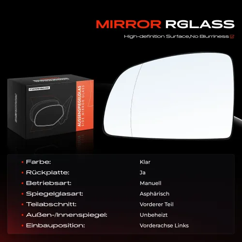 Spiegelglas, Außenspiegel Vorderachse links Frankberg 5481FB0052761 Bild Spiegelglas, Außenspiegel Vorderachse links Frankberg 5481FB0052761