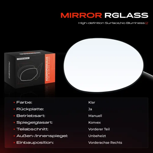 Spiegelglas, Außenspiegel Vorderachse rechts Frankberg 5481FB0052762 Bild Spiegelglas, Außenspiegel Vorderachse rechts Frankberg 5481FB0052762