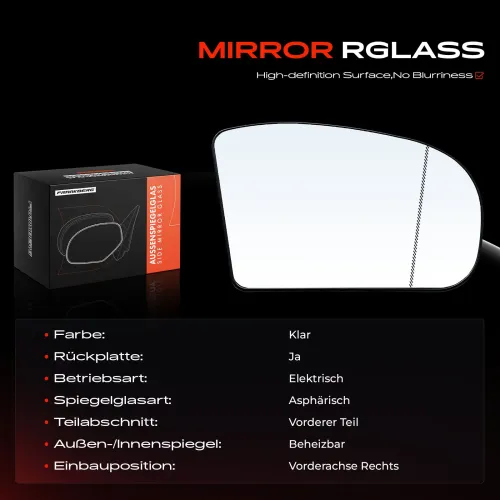 Spiegelglas, Außenspiegel Vorderachse rechts Frankberg 5481FB0052763 Bild Spiegelglas, Außenspiegel Vorderachse rechts Frankberg 5481FB0052763