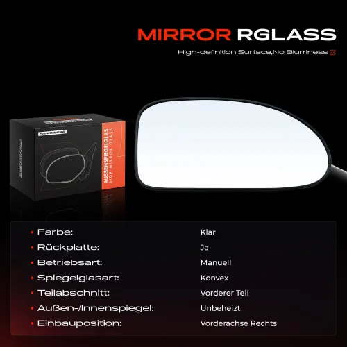 Spiegelglas, Außenspiegel Vorderachse rechts Frankberg 5481FB0052770 Bild Spiegelglas, Außenspiegel Vorderachse rechts Frankberg 5481FB0052770