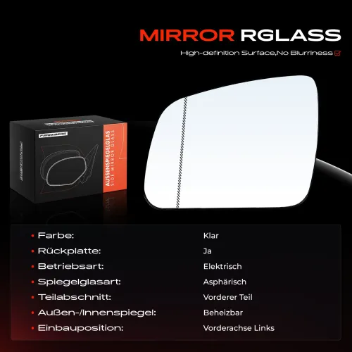 Spiegelglas, Außenspiegel Vorderachse links Frankberg 5481FB0052771 Bild Spiegelglas, Außenspiegel Vorderachse links Frankberg 5481FB0052771