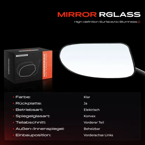 Spiegelglas, Außenspiegel Vorderachse links Frankberg 5481FB0052780 Bild Spiegelglas, Außenspiegel Vorderachse links Frankberg 5481FB0052780