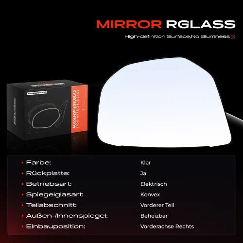 Spiegelglas, Außenspiegel Vorderachse rechts Frankberg 5481FB0052782 Bild Spiegelglas, Außenspiegel Vorderachse rechts Frankberg 5481FB0052782