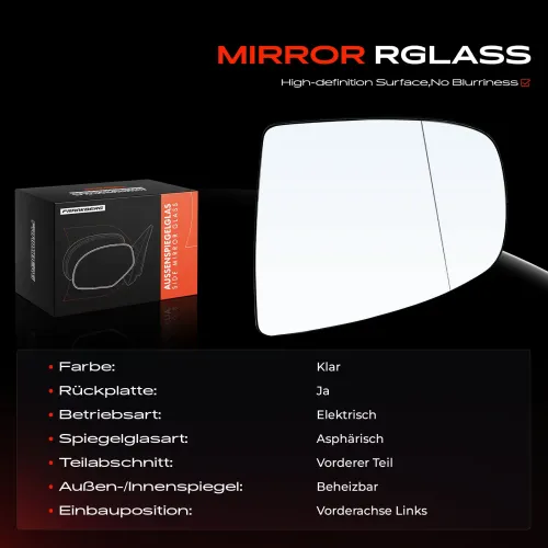 Spiegelglas, Außenspiegel Vorderachse links Frankberg 5481FB0052788 Bild Spiegelglas, Außenspiegel Vorderachse links Frankberg 5481FB0052788