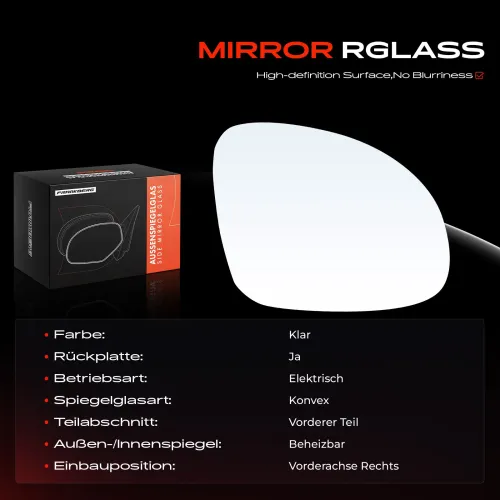 Spiegelglas, Außenspiegel Vorderachse rechts Frankberg 5481FB0052790 Bild Spiegelglas, Außenspiegel Vorderachse rechts Frankberg 5481FB0052790