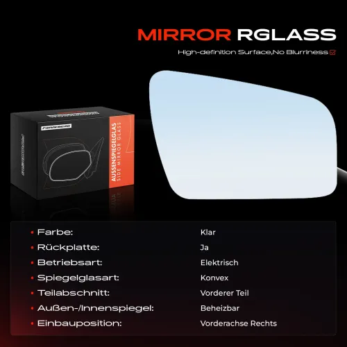 Spiegelglas, Außenspiegel Vorderachse rechts Frankberg 5481FB0052796 Bild Spiegelglas, Außenspiegel Vorderachse rechts Frankberg 5481FB0052796
