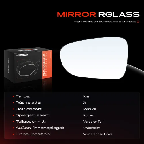 Spiegelglas, Außenspiegel Vorderachse links Frankberg 5481FB0052801 Bild Spiegelglas, Außenspiegel Vorderachse links Frankberg 5481FB0052801