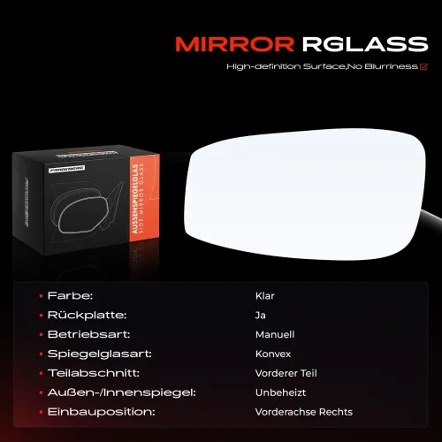 Spiegelglas, Außenspiegel Vorderachse rechts Frankberg 5481FB0052802 Bild Spiegelglas, Außenspiegel Vorderachse rechts Frankberg 5481FB0052802