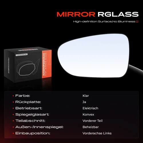 Spiegelglas, Außenspiegel Vorderachse links Frankberg 5481FB0052805 Bild Spiegelglas, Außenspiegel Vorderachse links Frankberg 5481FB0052805