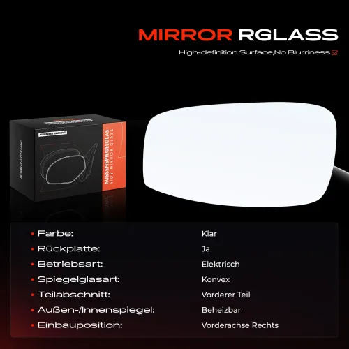 Spiegelglas, Außenspiegel Vorderachse rechts Frankberg 5481FB0052806 Bild Spiegelglas, Außenspiegel Vorderachse rechts Frankberg 5481FB0052806