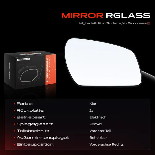 Spiegelglas, Außenspiegel Vorderachse rechts Frankberg 5481FB0052809 Bild Spiegelglas, Außenspiegel Vorderachse rechts Frankberg 5481FB0052809
