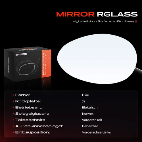 Spiegelglas, Außenspiegel Vorderachse links Frankberg 5481FB0052812 Bild Spiegelglas, Außenspiegel Vorderachse links Frankberg 5481FB0052812