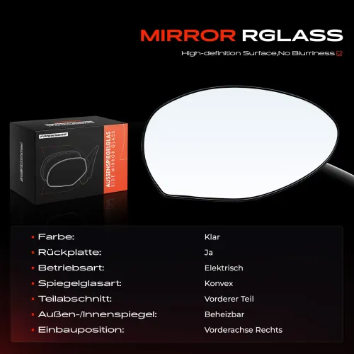 Spiegelglas, Außenspiegel Vorderachse rechts Frankberg 5481FB0052815 Bild Spiegelglas, Außenspiegel Vorderachse rechts Frankberg 5481FB0052815