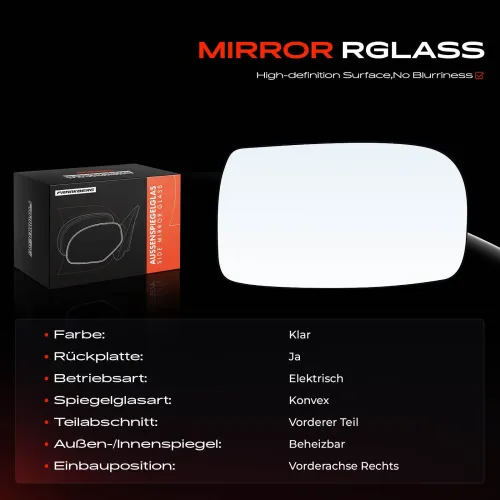 Spiegelglas, Außenspiegel Vorderachse rechts Frankberg 5481FB0052820 Bild Spiegelglas, Außenspiegel Vorderachse rechts Frankberg 5481FB0052820