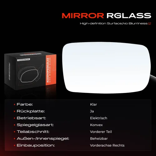 Spiegelglas, Außenspiegel Vorderachse rechts Frankberg 5481FB0052827 Bild Spiegelglas, Außenspiegel Vorderachse rechts Frankberg 5481FB0052827