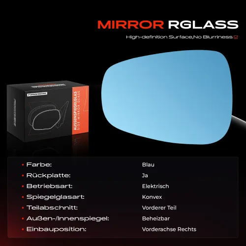 Spiegelglas, Außenspiegel Vorderachse rechts Frankberg 5481FB0052829 Bild Spiegelglas, Außenspiegel Vorderachse rechts Frankberg 5481FB0052829