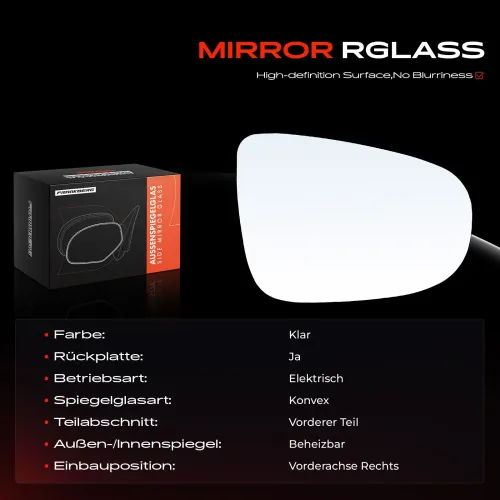 Spiegelglas, Außenspiegel Vorderachse rechts Frankberg 5481FB0052831 Bild Spiegelglas, Außenspiegel Vorderachse rechts Frankberg 5481FB0052831