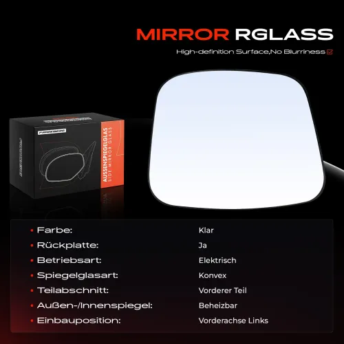 Spiegelglas, Außenspiegel Vorderachse links Frankberg 5481FB0052835 Bild Spiegelglas, Außenspiegel Vorderachse links Frankberg 5481FB0052835