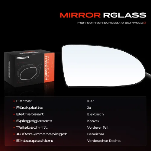 Spiegelglas, Außenspiegel Vorderachse rechts Frankberg 5481FB0052837 Bild Spiegelglas, Außenspiegel Vorderachse rechts Frankberg 5481FB0052837