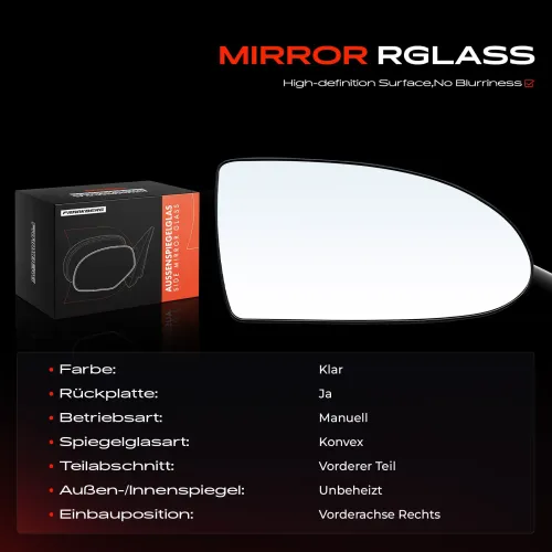 Spiegelglas, Außenspiegel Vorderachse rechts Frankberg 5481FB0052838 Bild Spiegelglas, Außenspiegel Vorderachse rechts Frankberg 5481FB0052838