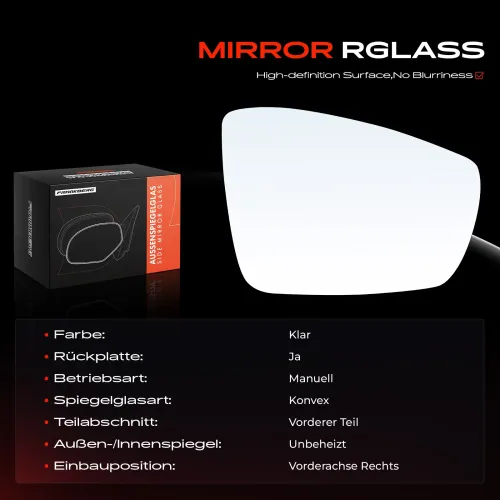 Spiegelglas, Außenspiegel Vorderachse rechts Frankberg 5481FB0052840 Bild Spiegelglas, Außenspiegel Vorderachse rechts Frankberg 5481FB0052840