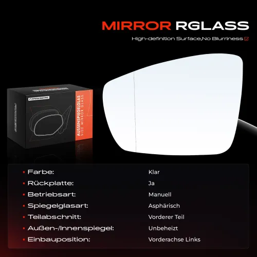 Spiegelglas, Außenspiegel Vorderachse links Frankberg 5481FB0052844 Bild Spiegelglas, Außenspiegel Vorderachse links Frankberg 5481FB0052844