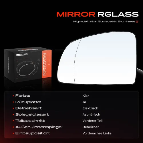 Spiegelglas, Außenspiegel Vorderachse links Frankberg 5481FB0052845 Bild Spiegelglas, Außenspiegel Vorderachse links Frankberg 5481FB0052845