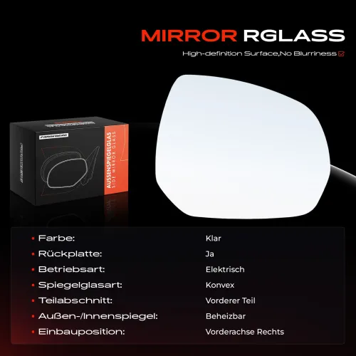 Spiegelglas, Außenspiegel Vorderachse rechts Frankberg 5481FB0052849 Bild Spiegelglas, Außenspiegel Vorderachse rechts Frankberg 5481FB0052849